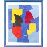 Serge Poliakoff (1900-1969), nach, Komposition in Blau, Rot, Gelb und Schwarz,Farblithographie bei