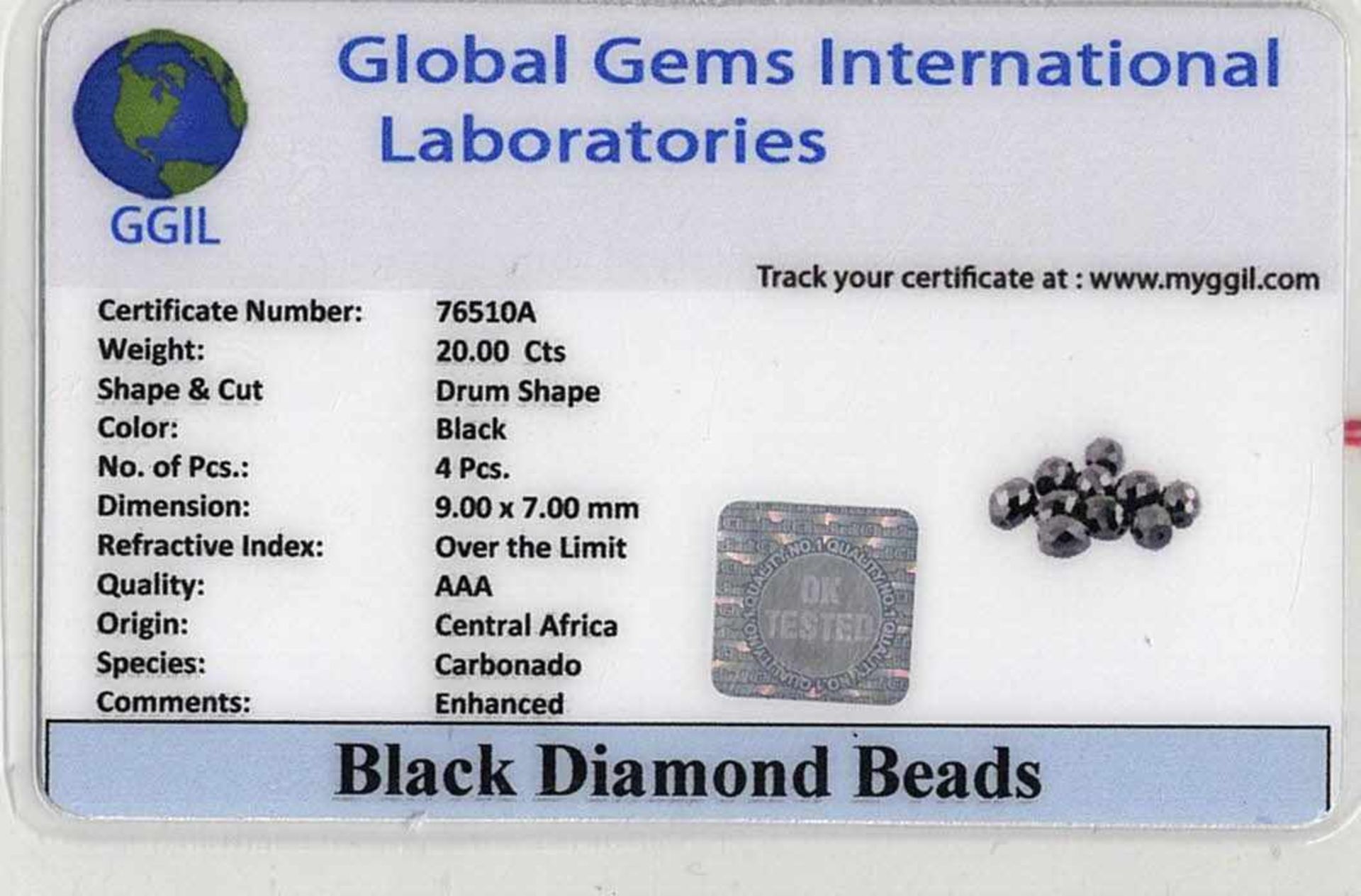 Diamanten, zus. 20,0 ct, schwarz, Drum-Shape, 9 x 7 mmDiamonds, total 20.0 ct, black, drum shape, - Image 2 of 2