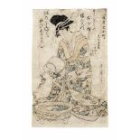 Kitagawa Utamaro (1753-1806) , Farbholzschnitt, Japan, Edo-Zeit. Mehrfarbiger Holzschnittgedruckt