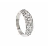 Brillant-Ring WG 585/000 mit Brillanten, zus. 1,70 ct TW/VVS-VS, RG 58, 4,5 gBrillant ring WG 585/