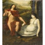 Italienischer Maler um 1700, Kephalos und Prokris vor einer weiten Landschaft, Öl aufLwd.,