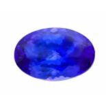 Tansanit 15,50 ct, oval fac., violettstichiges, intensives Blau, exzellente Qualität,Farbe, Brillanz