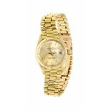 Rolex Datejust Damenuhr Ref. 6917, GG 750, mit Präsidentenband und verdeckter Schließe,Uhrwerk