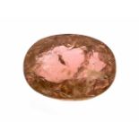 Turmalin 14,56 ct, oval fac., roséstichiges Orange, Maße 17,59 x 13,39 x 8,58 mmTourmaline 14.56 ct,