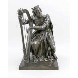 Mathurin Moreau (1822 - 1912) attr., frz. Bildhauer der Belle Époque, König David spieltdie Harfe,