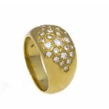 Brillant-Ring GG 750/000 mit Brillanten, zus. 0,75 ct TW/VVS, RG 60, 14,6 gBrillant Ring GG 750/