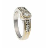 Brillant-Ring WG 750/000 mit 7 Brillanten, zus. 0,44 ct TW/VS, RG 55, 6,9 gBrilliant ring WG 750/000