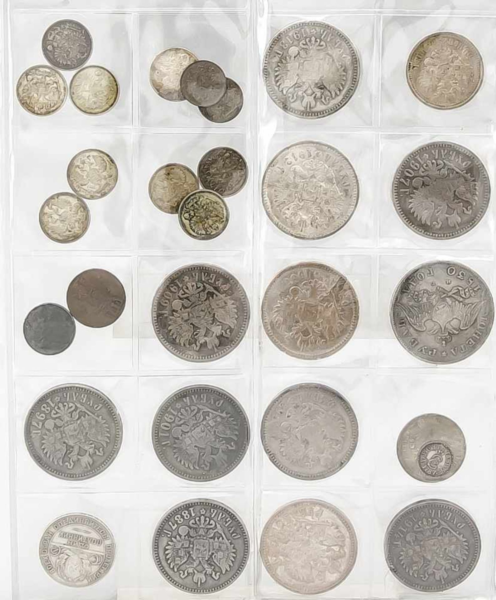 Konvolut Silbermünzen, Russland 1. V. 20. Jh., insgesamt 29 Stück