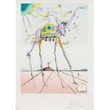 Salvador Dalí (1904-1989), "Celestial Elephant (Himmlischer Elefant)", Farblithographieaus dem
