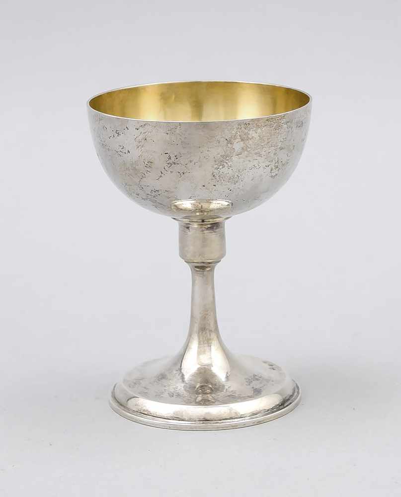 Kleiner Pokal, Deutsch, um 1930, MZ: FF, Silber 800/000, Innenvergoldung, runder gewölbterStand in