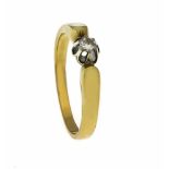 Altschliff-Diamant-Ring GG/WG 585/000 mit einem Altschliff-Diamanten 0,10 ct W/SI, RG 58,3,7 gOld