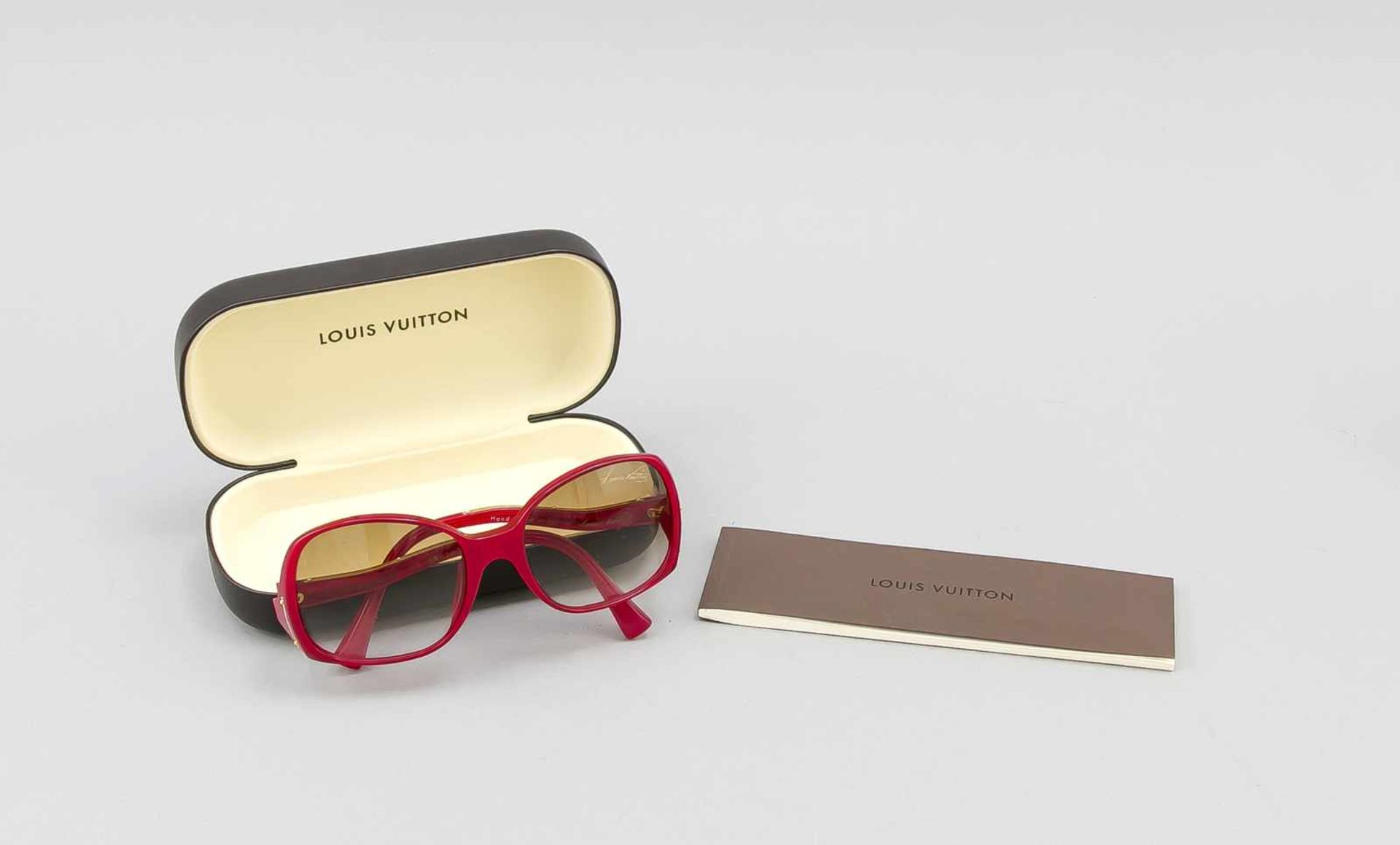 Louis-Vuitton Sonnenbrille, Frankreich, 20. Jh., Referenz-Nr.: Z0075E. Rotes Gestell
