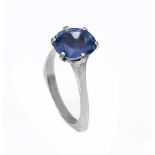 Saphir-Ring WG 585/000 mit einem oval fac. Saphir 11,3 x 10 mm, RG 59, 5,4 gSapphire ring WG 585/000