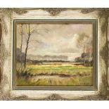 Heinrich Weckauf (1885-1963), Düsseldorfer Landschaftsmaler, niederrheinische Landschaft,Öl auf