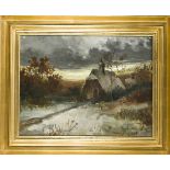 C. Sturm, 1. H. 20. Jh., impressionistische Winterlandschaft mit Kapelle, Öl/Lwd., u. li.sign., 42 x