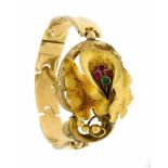 Biedermeier-Schaumgold-Armband um 1830 Rückseite Gold, aufwendiges florales Mittelstückmit fac.