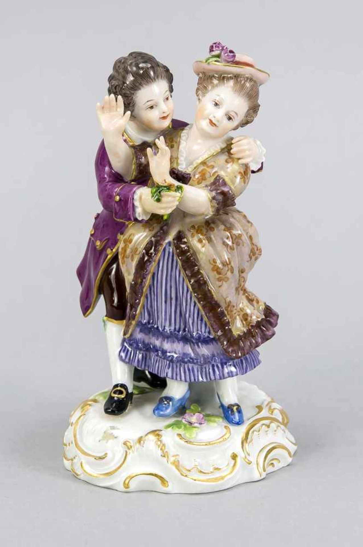 Paar, sich umarmend, Meissen, Marke 1850-1924, 1. W., Entwurf August Ringler im Jahr1889-1890,