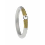Brillant-Ring Platin 950/000 mit einem Brillanten 0,27 ct TW/VVS, RG 57, 8,7 gBrillant ring platinum