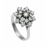 Brillant-Ring WG 585/000 mit 17 Brillanten, zus. 0,98 ct get. W/SI-PI, RG 57, 4,4 gBrillant ring