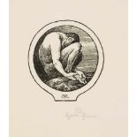 Hans Thoma (1839-1924), "Hockender Faun", Lithographie auf festem Velin, u. re. mitBleistift