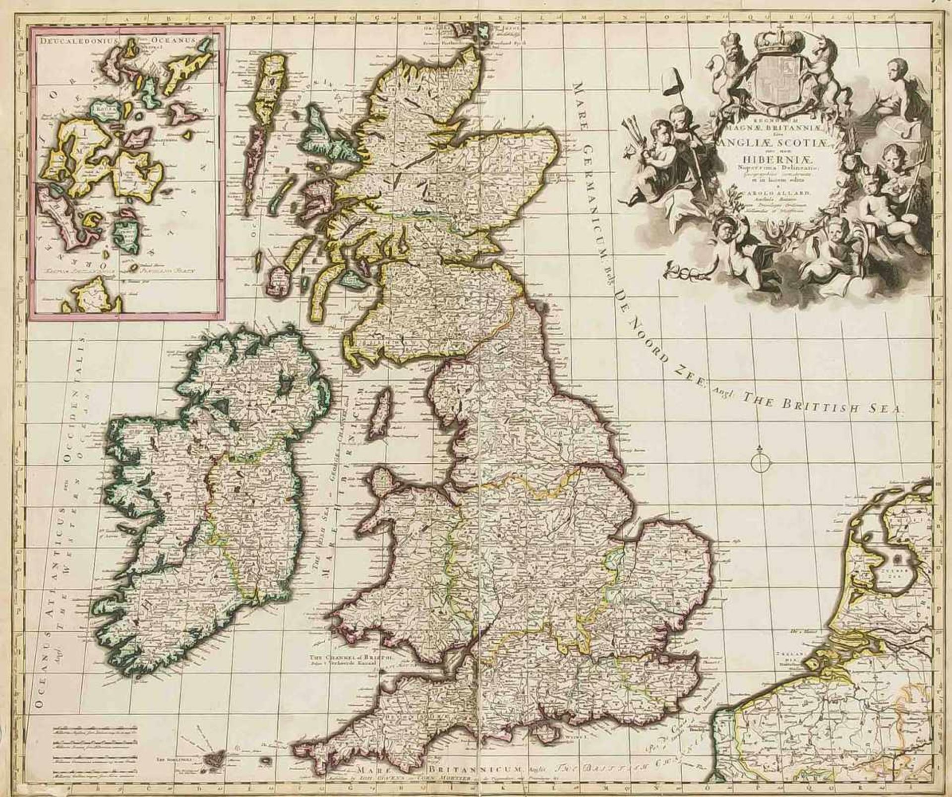 Zwei historische Karten des 18. Jh. von Frankreich und England, "Regnorum MagnaeBritanniae sive - Bild 2 aus 2