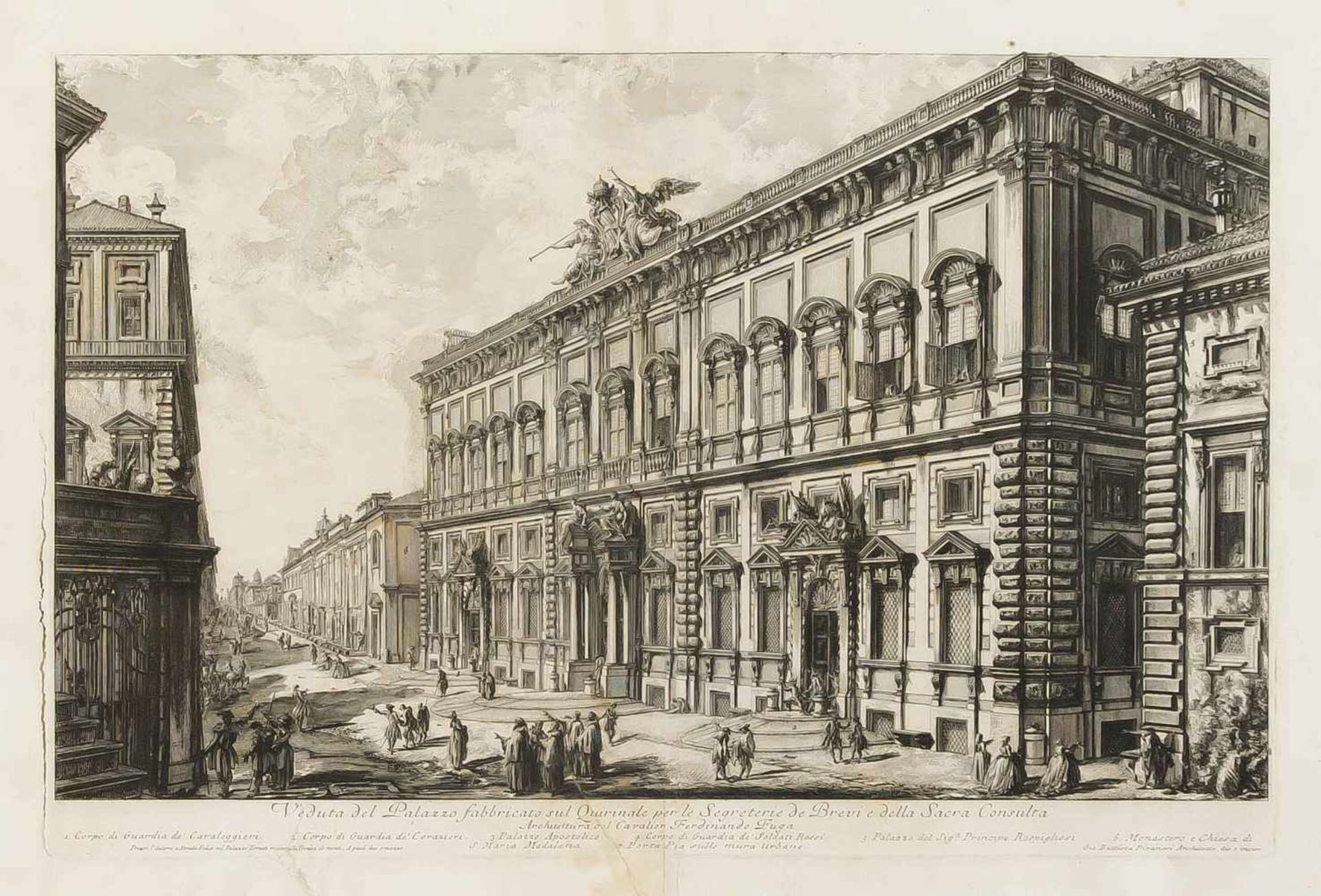 Giovanni Battista Piranesi (1720-1778), "Veduta del Palazzo fabbricato sul QuirinaleVeduta del