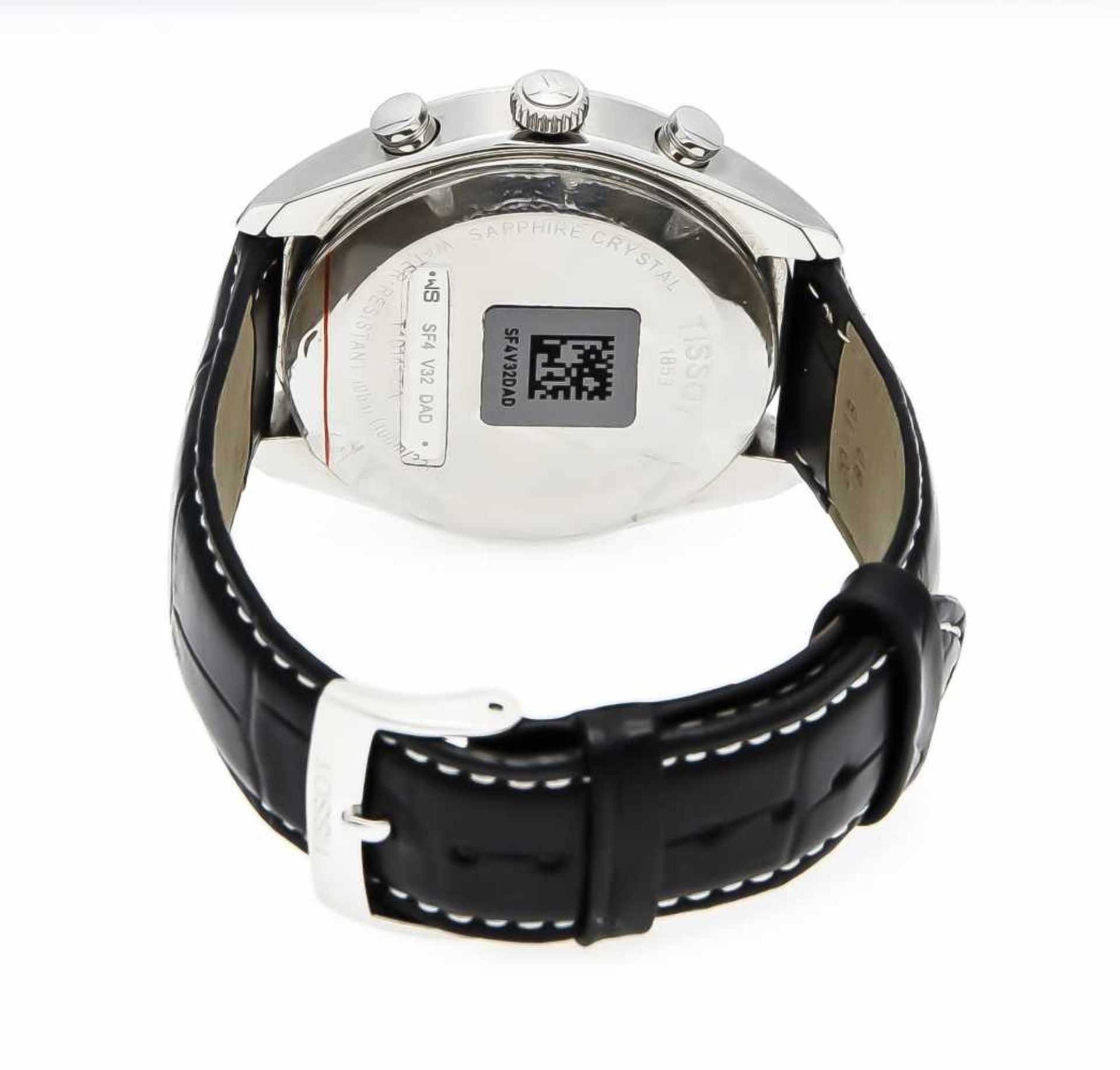 Tissot Herrenquarzchronograf PR100, Stahl mit schwarzem Lederband, mit Box und Papierenfullset, Ref. - Bild 2 aus 4