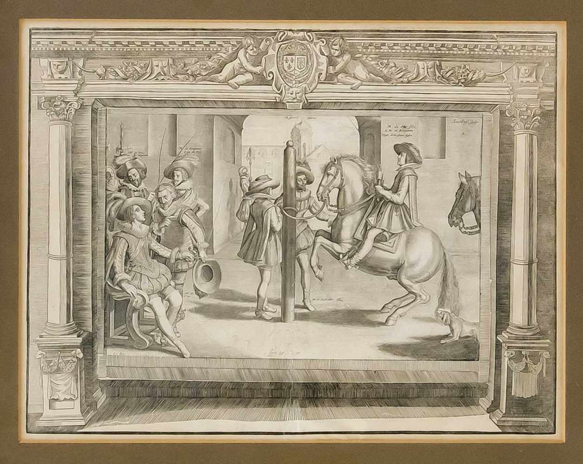 Crispin de Passe (1564-1637), Folge von sechs Kupferstichen aus "Le Manege Royal -L'instruction du - Bild 3 aus 6