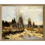 Karl Schaette (1884-1951), Münchner Landschaftsmaler, Moor in den Voralpen, Öl auf Lwd.,sign. u. li.