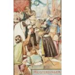 Anonymer Illustrator Ende 19. Jh., szenische Illustration zu Wagners "Meistersinger",Aquarell und