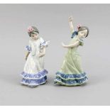 Paar Figuren, Lladro, Spanien, Ende 20. Jh., unterseitig gemarkt u. mit Modellnr.,polychrome