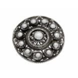 Brosche Silber, filigrane Handarbeit, D. 40 mm, 9,3 gSilver brooch, filigree handmade, D. 40 mm, 9.3