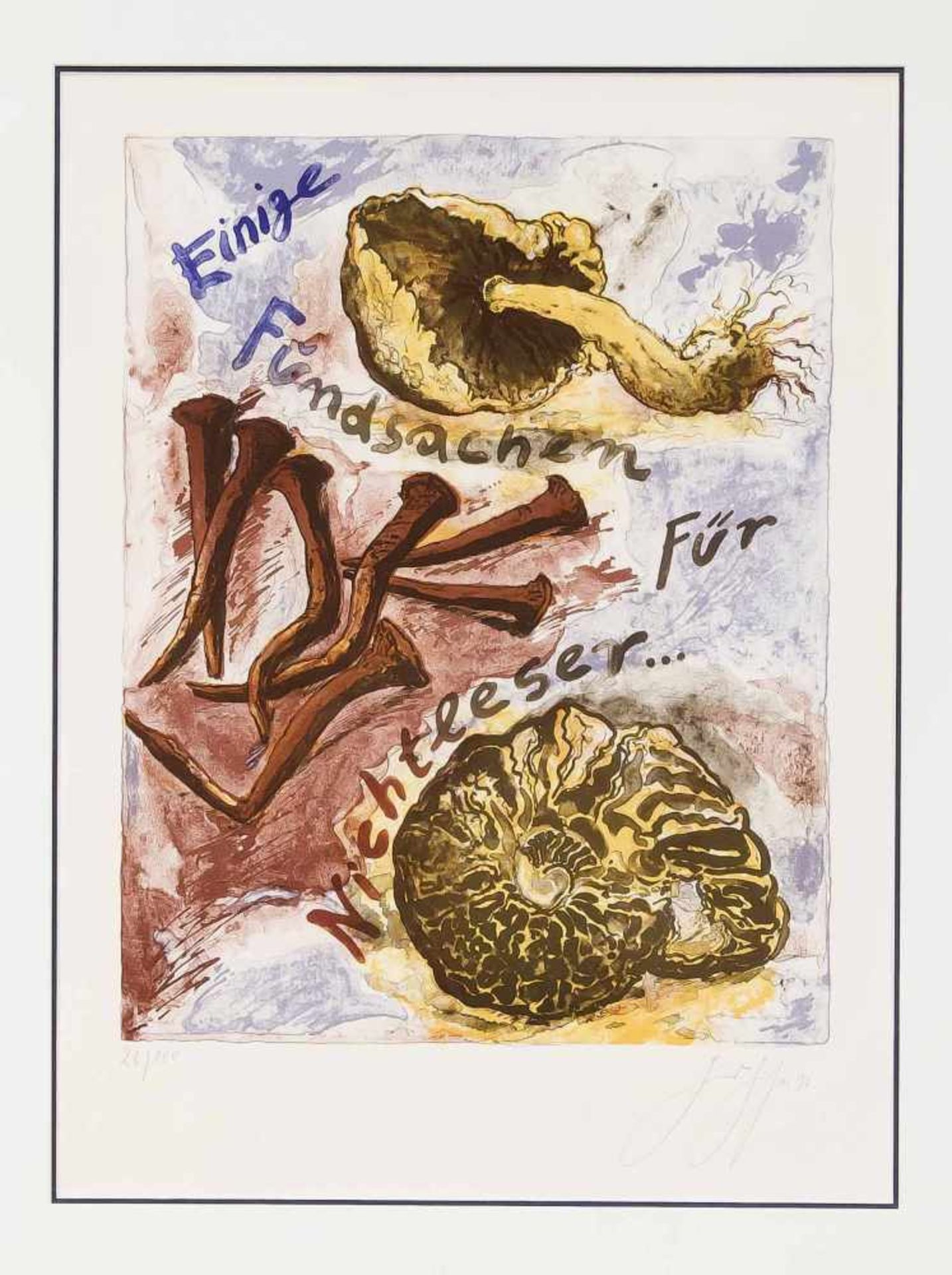 Günter Grass (1927-2015), "Einige Fundsachen für Nichtleser", Farblithographie, u. re.handsign. u.