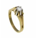 Brillant-Ring GG/WG 585/000 mit einem Brillanten 0,25 ct W/PI1, RG 53, 3,6 gBrillant ring GG / WG