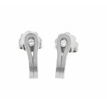 Brillant-Ohrstecker Platin 950/000 mit 2 Brillanten, zus. 0,06 ct TW/VS, L. 12 mm, 3,0 gBrillant