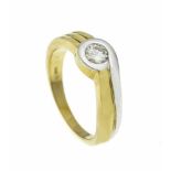 Brillant-Ring GG/WG 585/000 mit einem Brillanten, 0,30 ct W/SI, RG 57, 6,2 gBrillant ring GG / WG