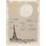 André Masson (1896-1987), Paris, Eiffelturm bei Vollmond, Farblithographie, 1962, unsign.,u. l. num.