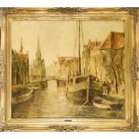 Richard Reibling (1900-1976), Boote im Hafen, Öl/Lwd., u. li. sign., 70 x 80 cm, ger. 88 x98