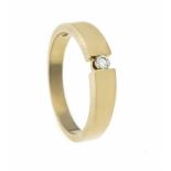 Brillant-Ring GG 585/000 mit einem Brillanten 0,10 W/LR punziert, RG 57, 5,0 gBrillant Ring GG 585/