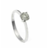 Brillant-Ring WG 585/000 mit einem Brillanten 0,40 ct l.get.W/PI, RG 54, 1,7 gBrillant ring WG 585/