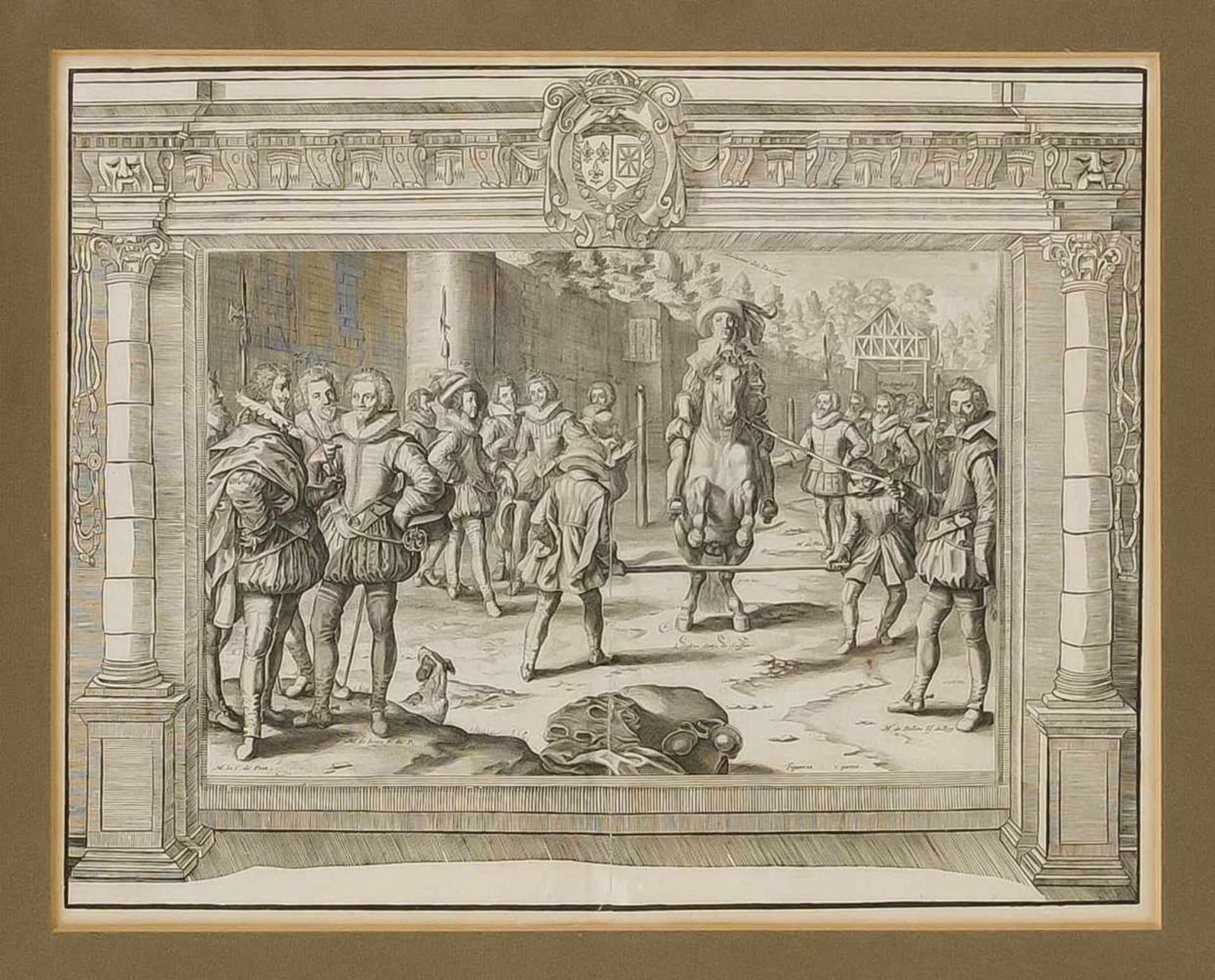 Crispin de Passe (1564-1637), Folge von sechs Kupferstichen aus "Le Manege Royal -L'instruction du - Bild 5 aus 6