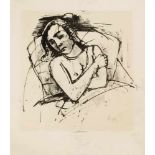 Carl Hofer (1878-1955), "Schlafende", Lithographie auf Bütten, u. re. handsign.,Lichtrand, der weiße