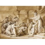 Unbekannter Zeichner um 1800, Paulus predigt zu Athen, die sogenannte Areopagrede desPaulus(