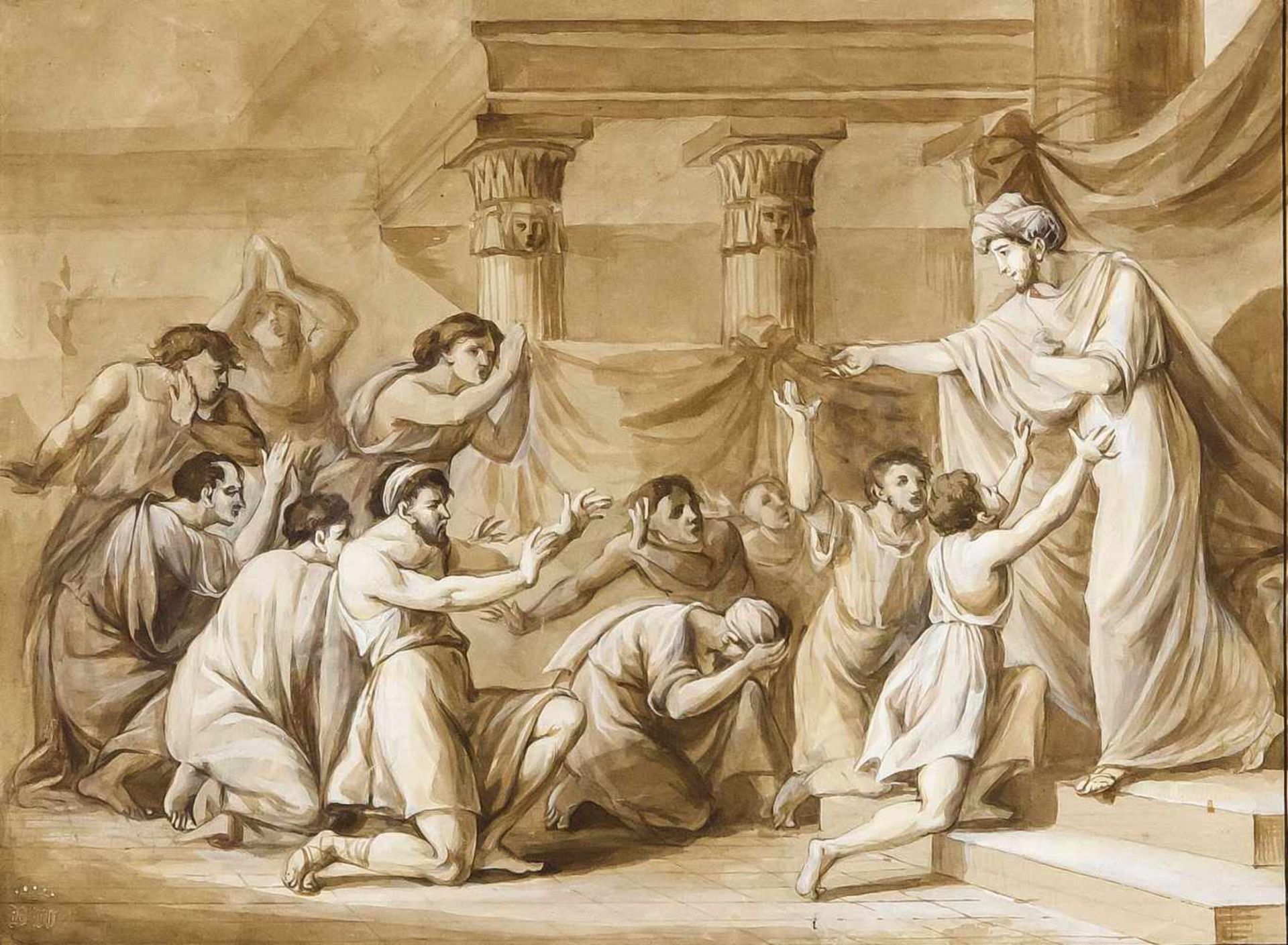 Unbekannter Zeichner um 1800, Paulus predigt zu Athen, die sogenannte Areopagrede desPaulus(