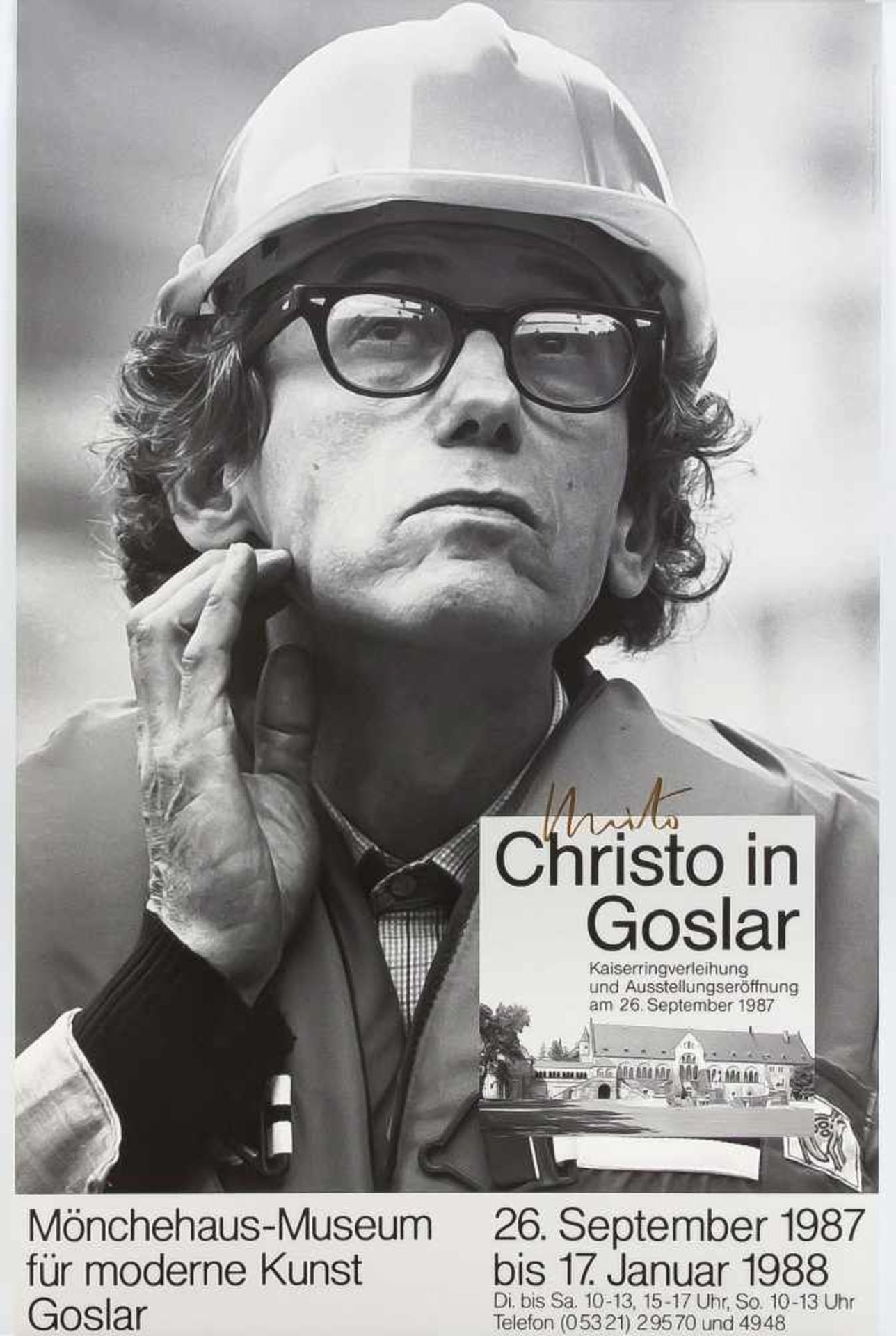 Christo (*1935), Konvolut von zwei handsignierten Postern, "Christo in Goslar" 1987,handsign. in