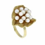 Zuchtperlen-Ring GG 585/000 mit 12 Zuchtperlen 3,5 mm, RG 54, 7,5 gCultured pearl ring GG 585/000