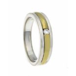 Brillant-Ring WG/GG 585/000 mit einem Brillanten 0,08 ct punziert W/SI, RG 57, 7,7 gBrilliant ring