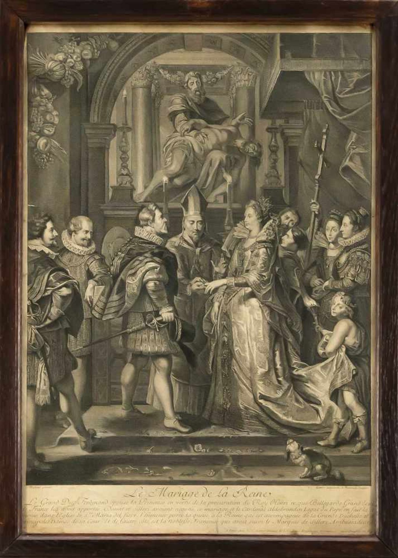 Folge von 5 Kupferstichen nach Rubens aus einen Zyklus zu Maria di Medici, Kupferstichevon Bernard - Image 4 of 5