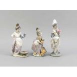 Drei Figuren, Lladro, Spanien, Ende 20. Jh., unterseitig gemarkt u. mit Modellnr.,polychrome