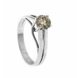 Brillant-Ring WG 750/000 mit einem Brillanten 0,76 ct Fancy Champagner/PI1, RG 54, 3,6 g,mit CGL